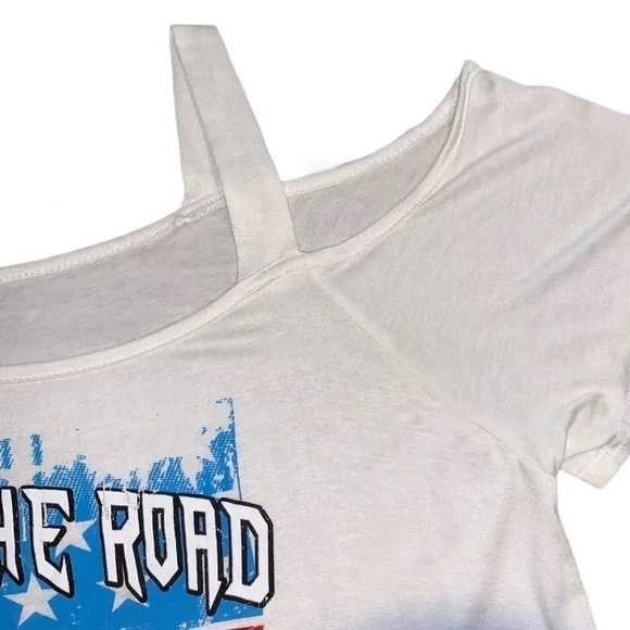 Zenobia Born To Ride White Short Sleeve Shirt Motorcycle NWOT - Picture 4 of 8